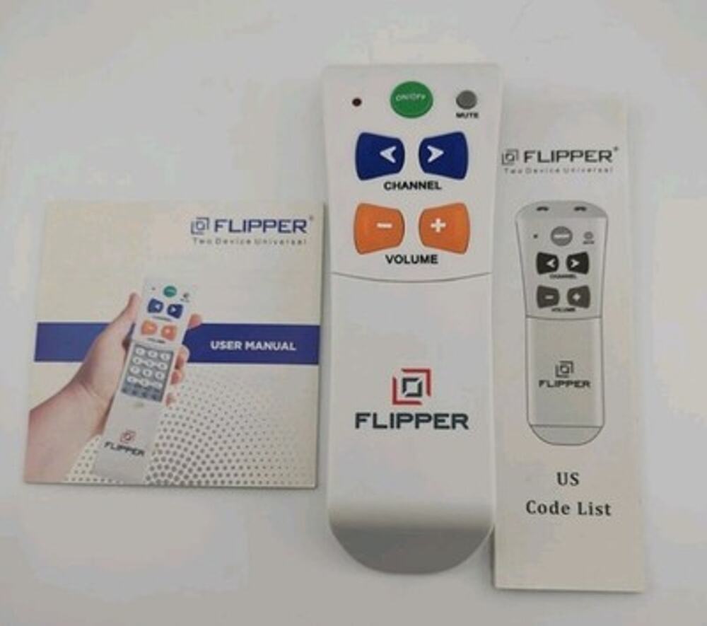 Flipper YR-01 V9.2 Big Button 2-Device Universal Remote TV Cable Senior Simple